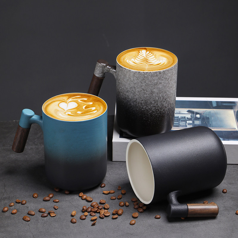 800ml大容量马克杯窑变陶瓷水杯复古粗陶咖啡杯子创意木柄啤酒杯,餐饮具,咖啡杯,淘宝优惠券,粉丝福利购,淘宝优惠卷