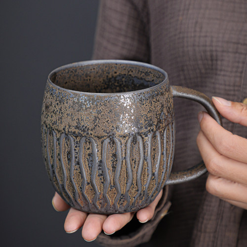 聆器粗陶复古大容量水杯马克杯