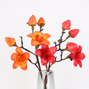 仿真木棉花 英雄花 客厅餐桌装饰假花 花瓶插花摆件
