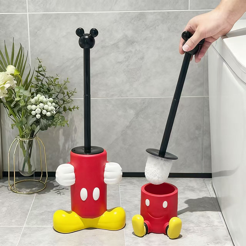 卡通可爱米奇马桶刷家用无死角卫生间清洁刷子带底座洗厕所神器