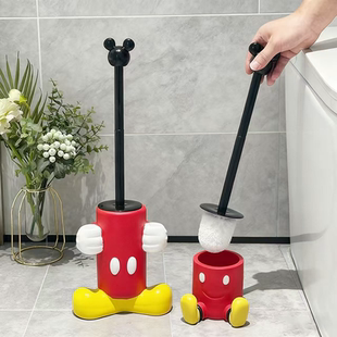 卡通可爱米奇马桶刷家用无死角卫生间清洁刷子带底座洗厕所神器