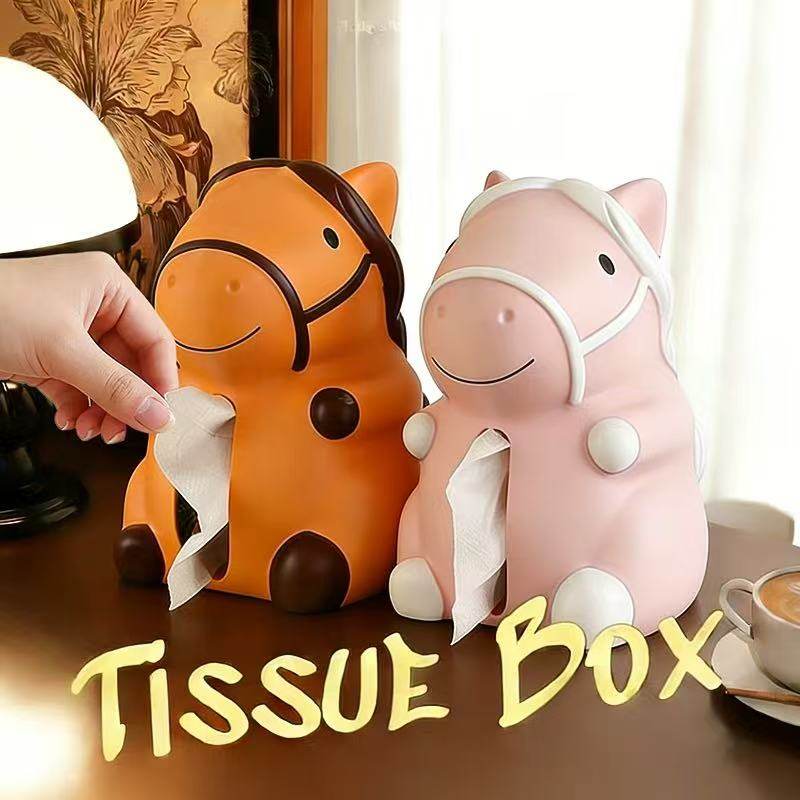 2026马年吉祥物可爱小马纸巾盒家用客厅桌面装饰摆件新年生肖礼物,家居饰品,装饰纸巾盒,淘宝优惠券,粉丝福利购,淘宝优惠卷