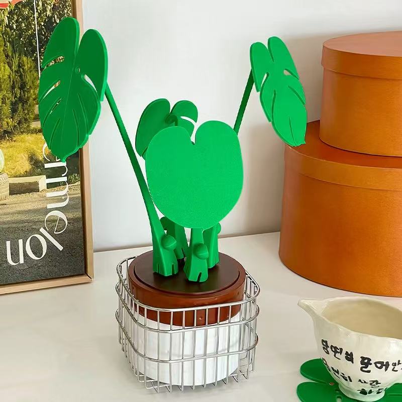 创意龟背竹隔热垫杯垫餐桌摆件