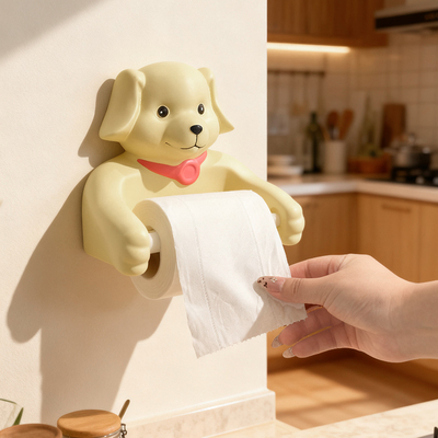 卡通可爱小狗卫生间卷纸架免打孔