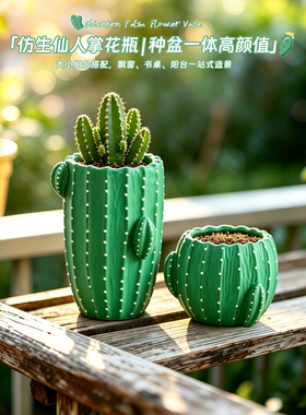 创意仿真仙人掌花盆阳台种植花器