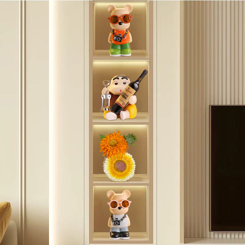 卡通暴力熊酒柜电视柜摆件高级感