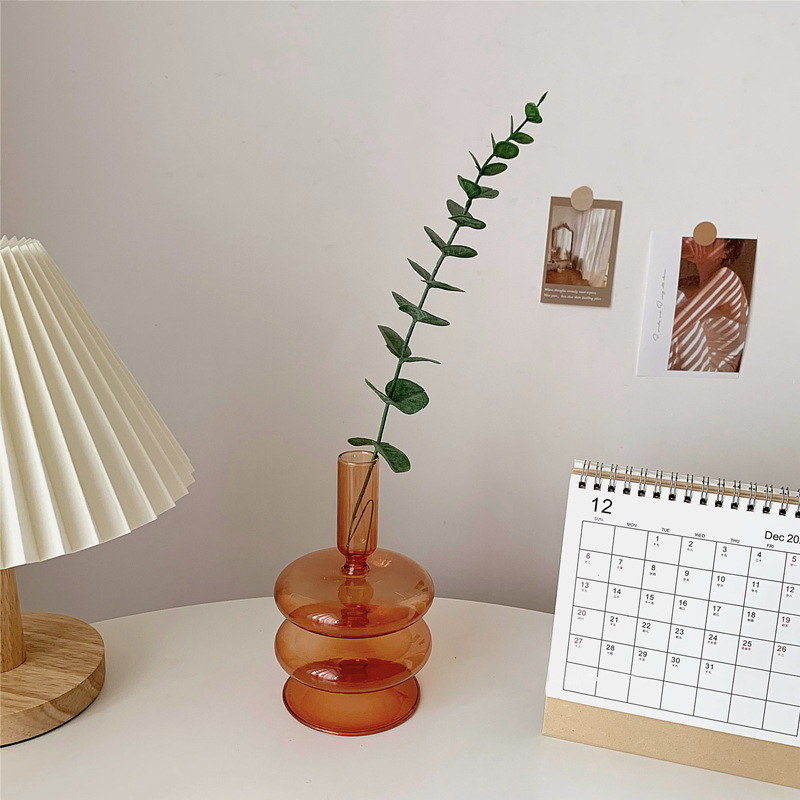 ins风复古怀旧玻璃花瓶客厅插花