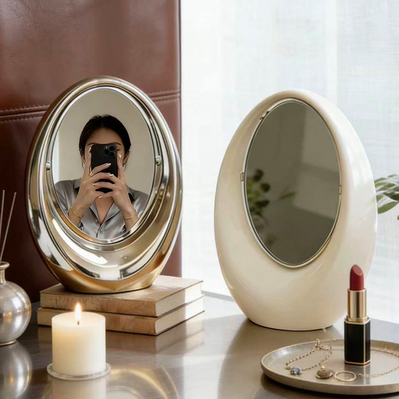 ins可翻转放大双面化妆镜子桌面台式家用办公室美容院宿舍梳妆镜
