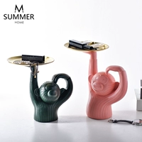 Nordic Light Luxury Creative Monkey Tray Home Jewelry Гостиная комната декоративное орнамент крыльцо Ключевое кофейное столик мебель