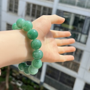 天然玉石精品珠宝非洲翠玉佛珠17mm手串手链新款 送礼证书 正品