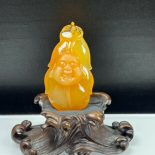 天然玉石精品珠宝云南黄龙玉草花佛头吊坠玉佩大叶又成毛衣链