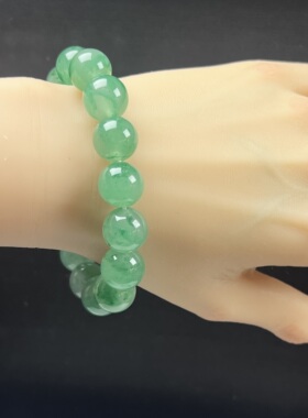 天然玉石精品高冰飘翠绿色非洲翠玉佛珠14mm玉石手串手链正品送礼