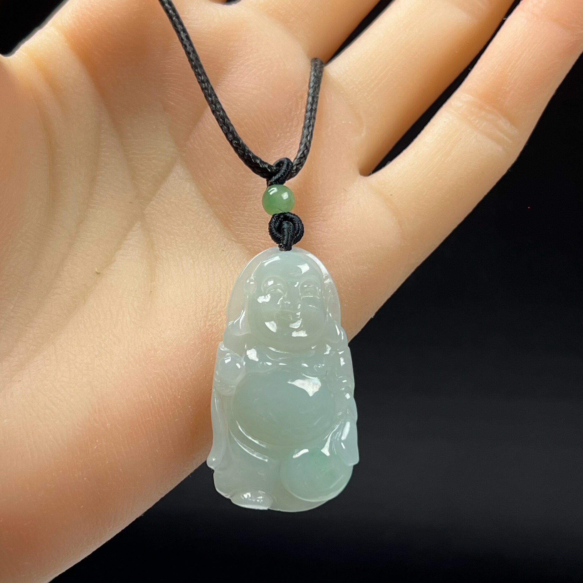 天然玉石缅甸翡翠玉精品珠宝大富大贵佛吊坠毛衣链玉佩证书图片