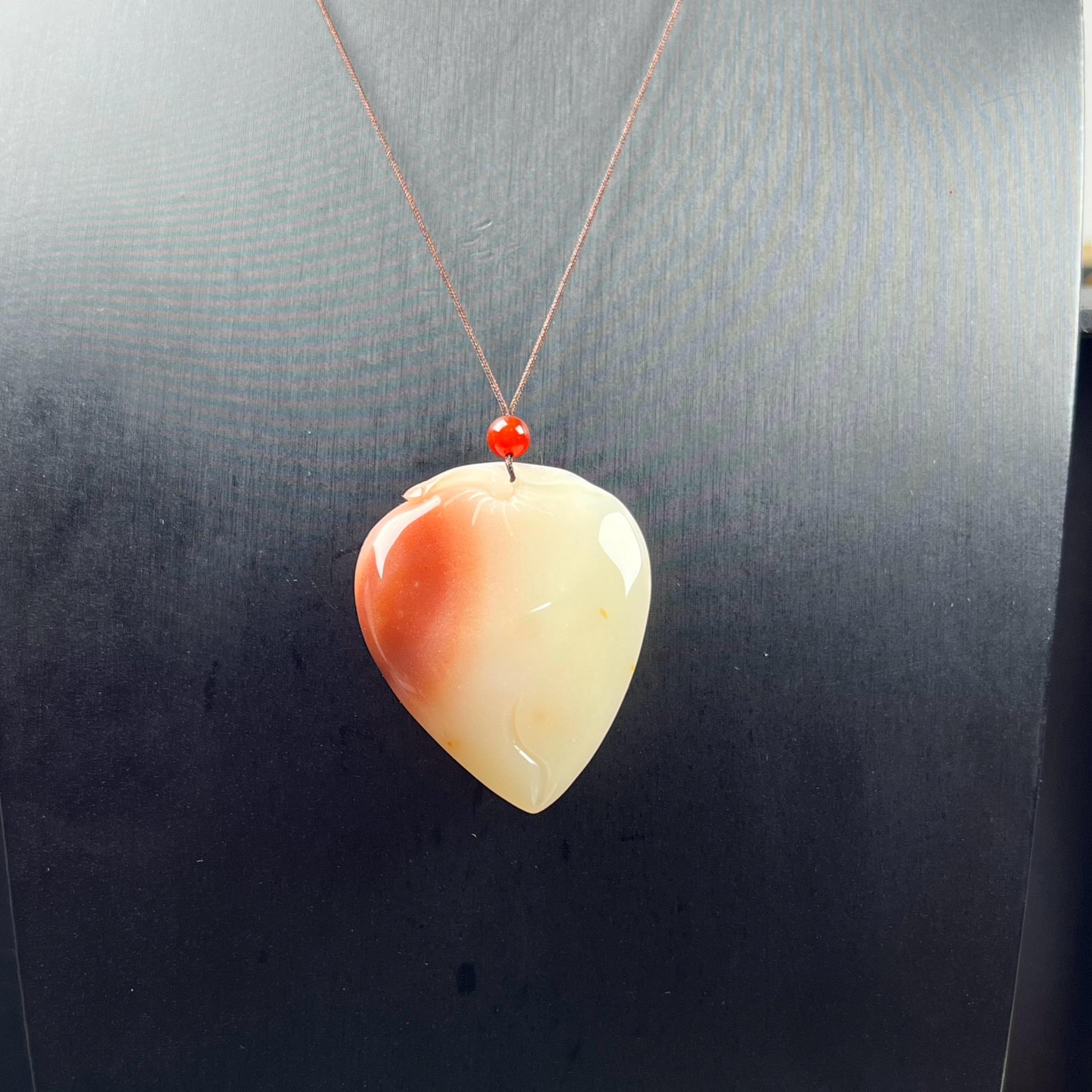 瑞皇翠 天然玉石云南黄龙玉精品珠宝寿桃吊坠毛衣链玉佩送礼