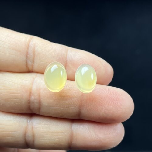 天然玉石精品珠宝云南黄龙玉冰黄蛋面耳钉耳环耳饰送礼