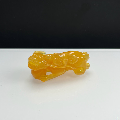 瑞皇翠 天然玉石精品珠宝缅料黄龙玉貔貅吊坠 把玩 小摆件送礼