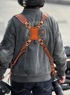 FANGO手工牛皮双机背带快拆单反肩带真皮斜挎快枪手相机双肩背带