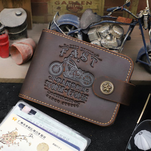 手工真皮摩托车驾照包男士机车行驶证皮套头层牛皮多卡卡包证件包