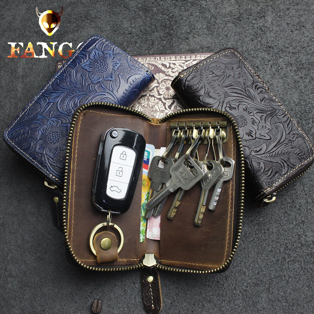 原创真皮拉链钥匙包男牛皮汽车复古锁匙包女多功能零钱大容量包卡,箱包皮具/热销女包/男包,钥匙包,淘宝优惠券,粉丝福利购,淘宝优惠卷