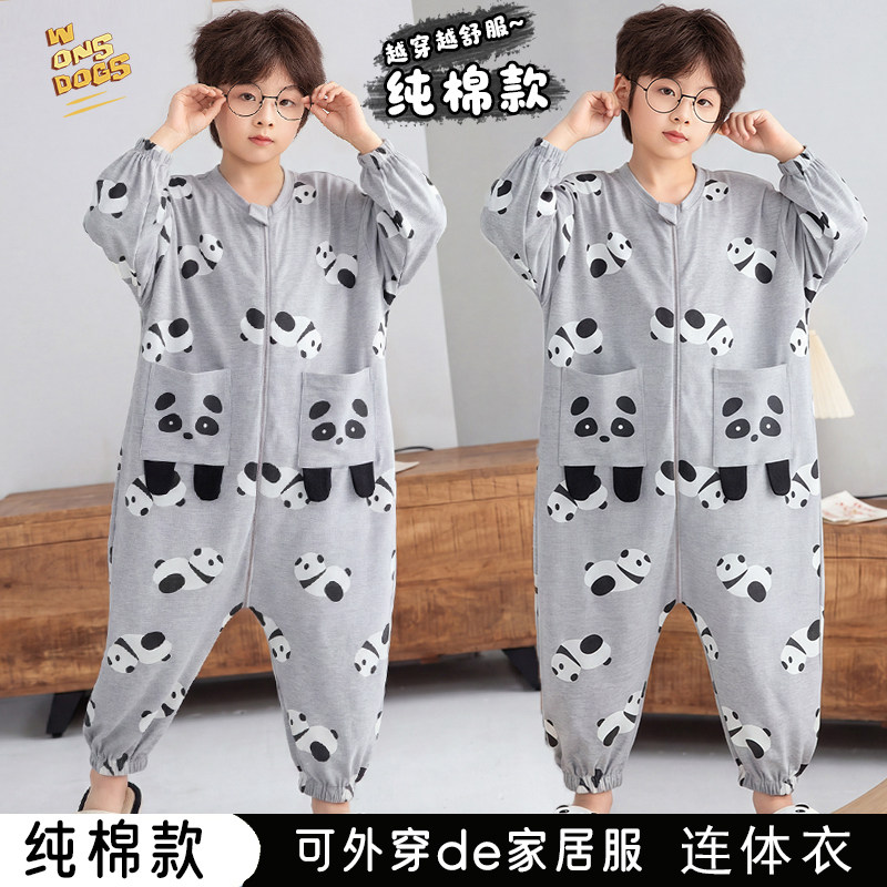 卡通儿童连体睡衣春秋纯棉长袖小家居服连体衣