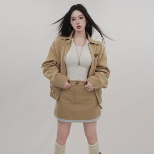 YINZ 工装 韩系like 新款 翻领夹克 jennie复古外套女2026春季 STYLE