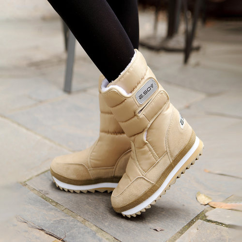 高筒靴女式防滑防水厚底高筒靴