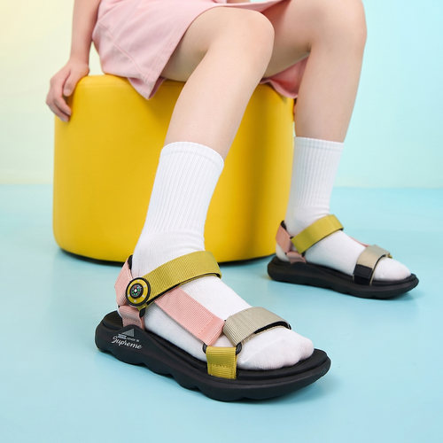 夏季男女童EVA软底魔术贴凉鞋