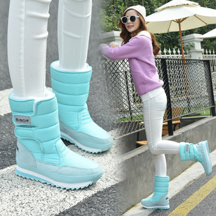 女靴子中筒保暖棉鞋 短靴棉靴雪地棉防水雪地靴加厚雪地鞋 新款 冬季