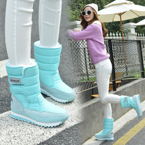 短靴冬季防水加厚中筒保暖短靴