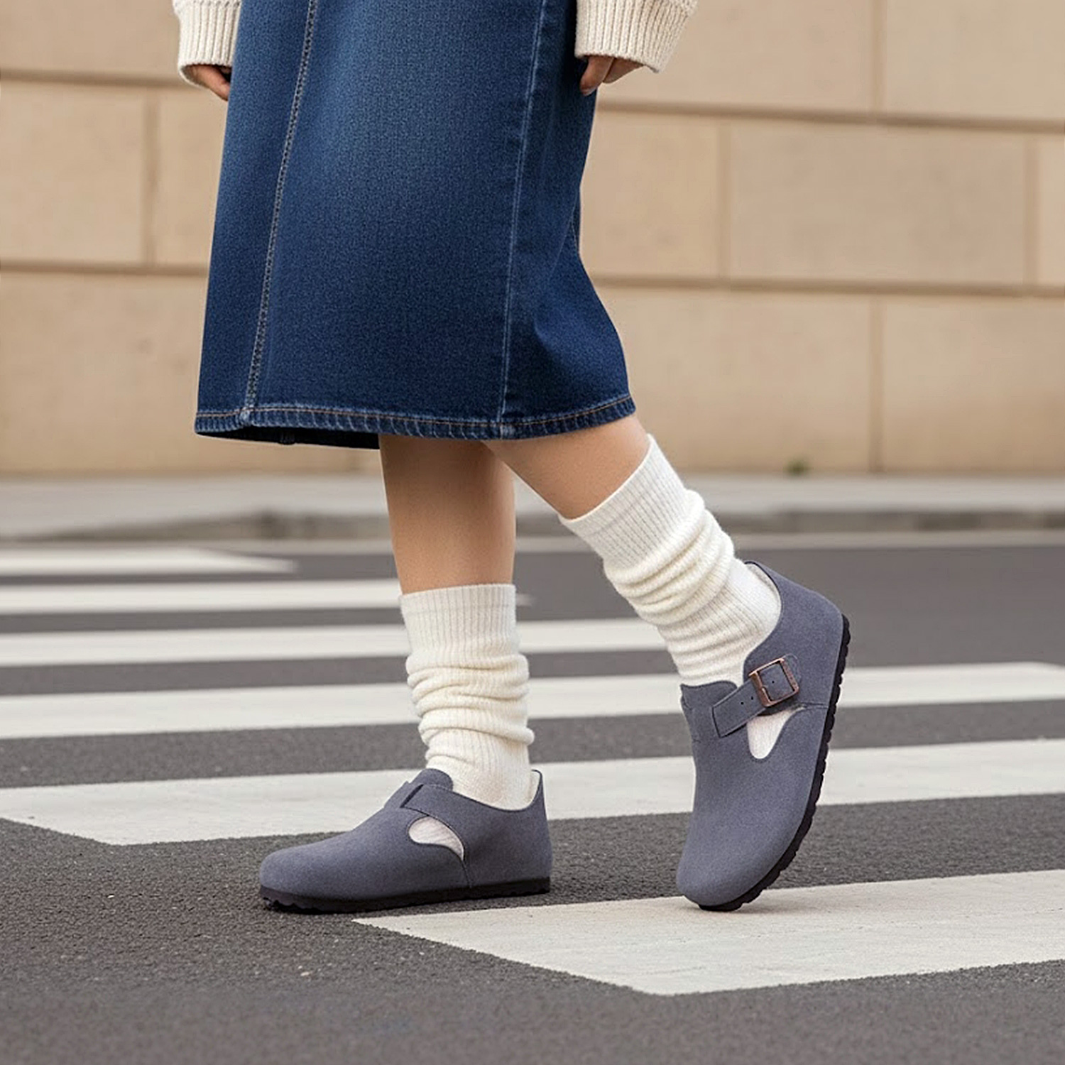 秋冬真皮加绒全包勃肯雪地靴女