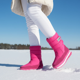 厚底棉鞋 冬季 保暖雪地靴女防水防滑加厚加绒中筒靴东北情侣款