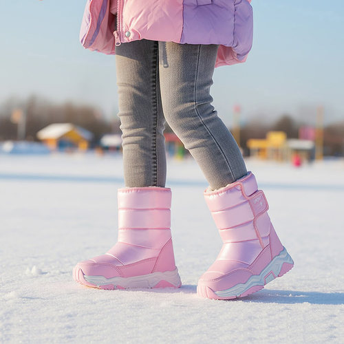 东北防水防滑儿童保暖棉鞋雪地靴
