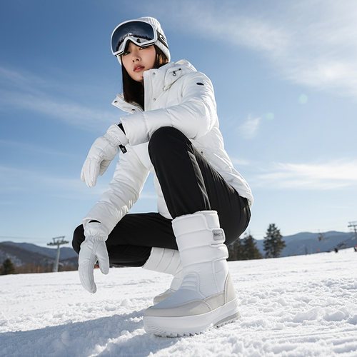 东北雪乡防水防滑雪地靴抗寒情侣