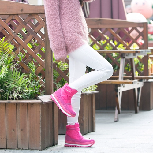 Зимние утепленные нескользящие лыжные короткие сапоги на платформе для влюбленных, ботинки