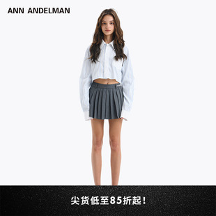 春夏长袖 新款 ANN 女衬衣 衬衫 ANDELMAN官方直营 竖纹短款