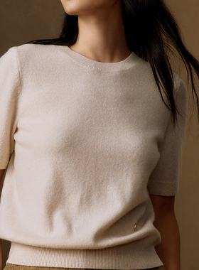 V*家 气质纯色上衣圆领羊绒针织衫4491A