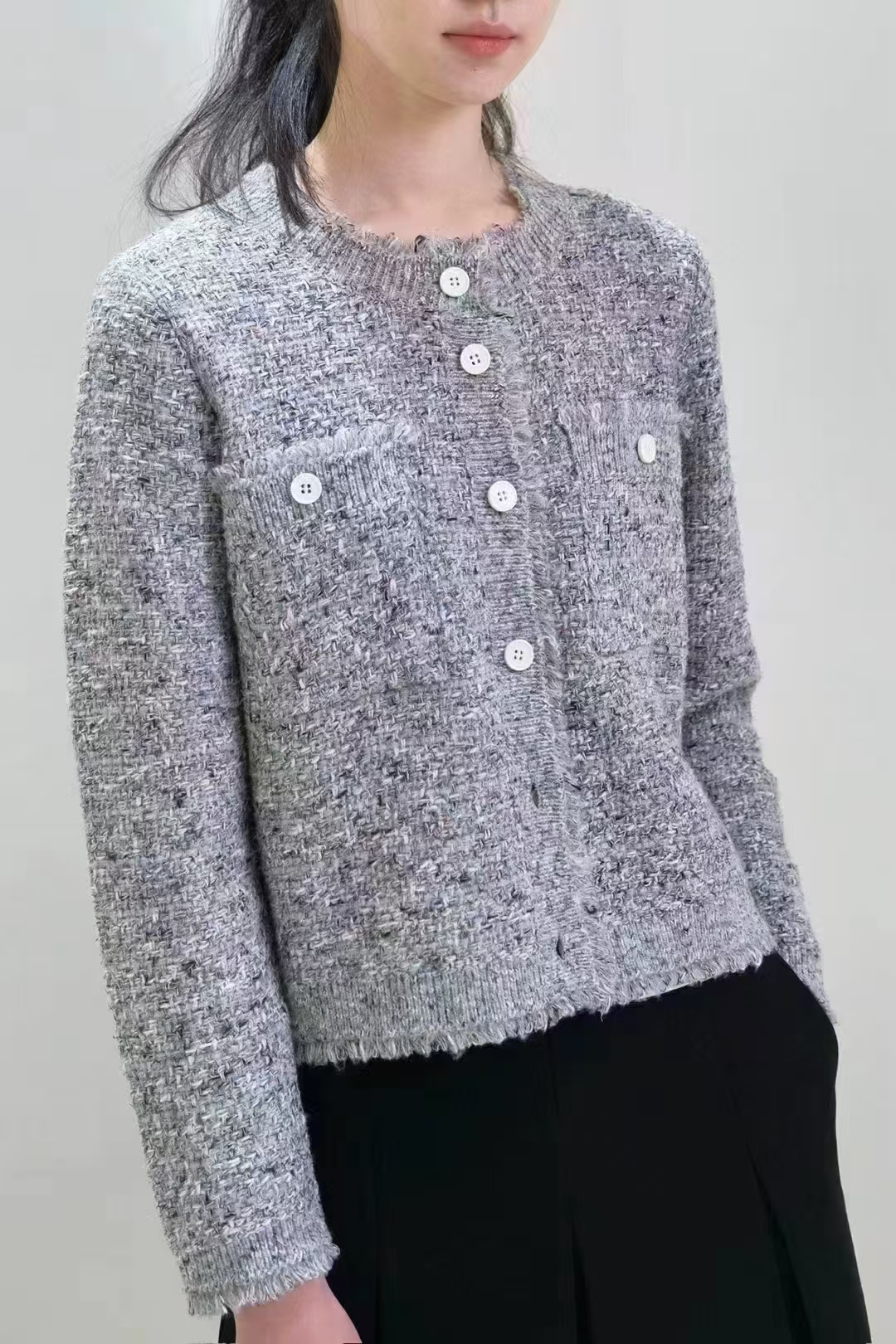 小*Z禾女装2025春季新款薄超细棉针织开衫