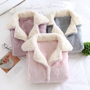 法兰绒孕妇睡衣秋冬加绒加厚可调节孕期居家托腹裤保暖长裤家居服