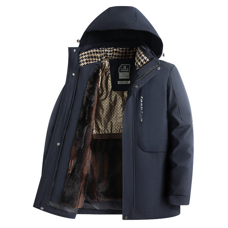 新款棉袄爷爷爸爸棉衣男款冬季加绒加厚中老年棉服中长款外套秋冬