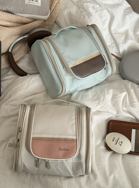 大容量化妆包！日系防水立体便携洗漱包～加厚手提女生出差收纳包