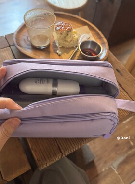 恋人未满～日系牛津布中小样化妆包日常艺术生大容量方便多层笔袋