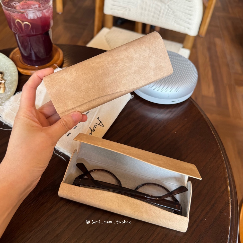 抗压啦！推荐！日系好看黄色防尘防摩擦学生近视眼镜墨镜收纳盒！