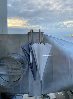 很日系的白色雨伞 ins风治愈系耐用结实の长柄伞 打卡拍照伞