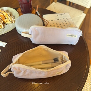 日系防水学生考研考公笔袋·便携旅游化妆刷收纳袋好用 奋笔疾书