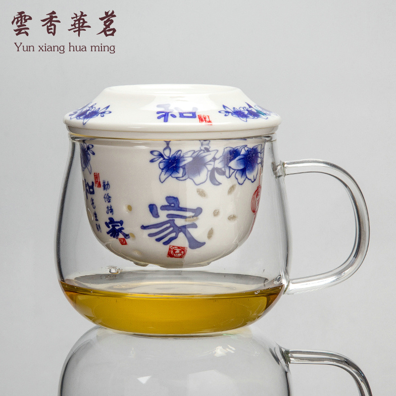 飘逸杯耐热玻璃茶具玲珑杯泡茶壶沏茶红茶花茶杯可拆洗陶瓷内胆