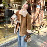 【现货】新款棕色羊羔毛两面穿皮毛一体005-6056-P205-K298，女装棉衣/棉服，浙宝005