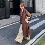 【大货已下】咖色简约百搭款宽松风衣外套005-6082-P175-K258，女装风衣，浙宝005