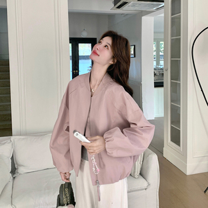 现货数据春季粉色洋气立领女式外套2B063-6179-P145-K248图片