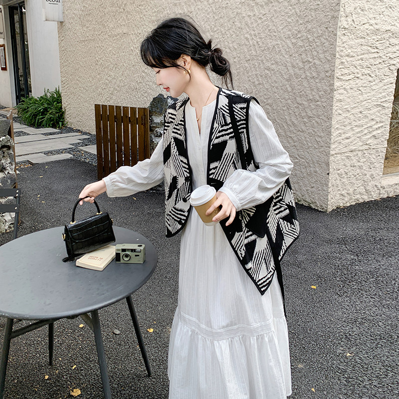 独特漂亮马甲连衣裙女开春穿搭2025超火高级感减龄遮肚,女装连衣裙,浙宝005
