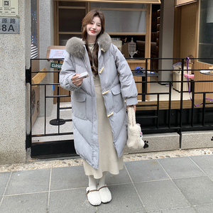 现货  2025新品送毛领白鸭绒中长款羽绒服005 -609-P335-K498图片